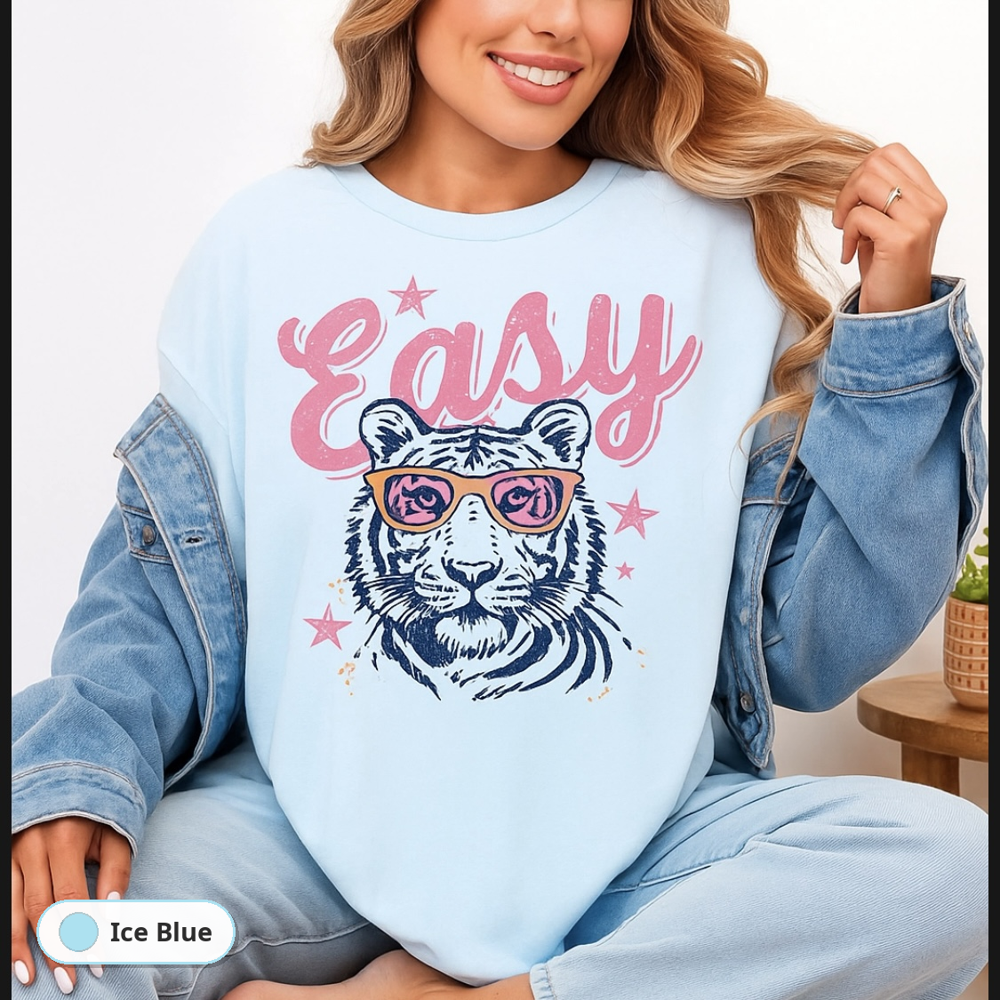 Everyday Customs Co. Retro Easy Tiger Graphic Tee | Vintage Style Short Sleeve T-Shirt | Preppy Aesthetic Top - T-Shirts