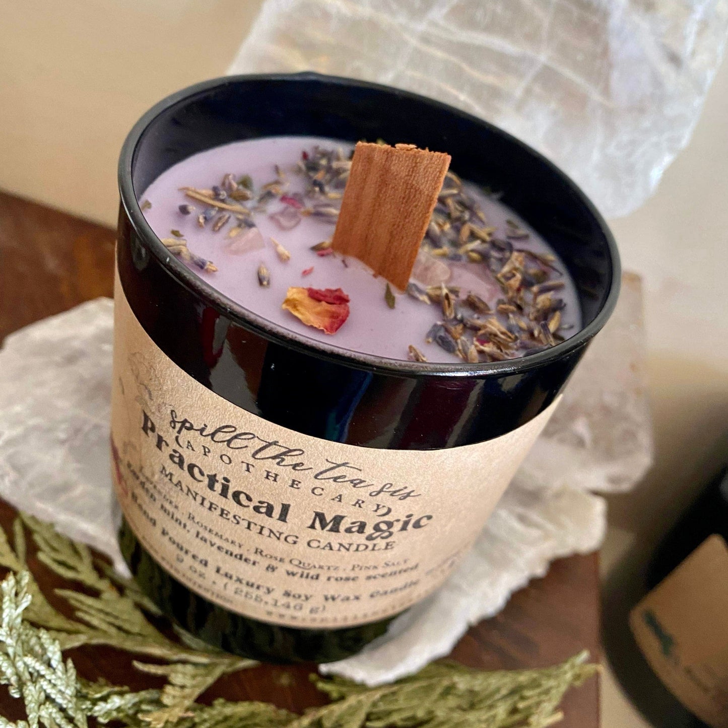 Spill The Tea Sis Apothecary Practical Magic Intention Candle | Blessings, Luck & Sisterhood Soy Wax Candle - Apparel & Accessories