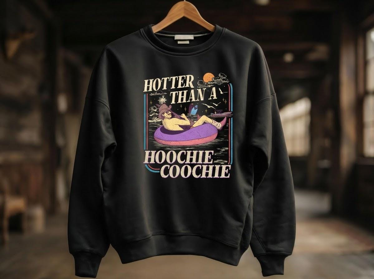 Everyday Customs Co. Hoochie Coochie Sweatshirt - Retro Lake Day Graphic | Everyday Customs Co. - Apparel & Accessories