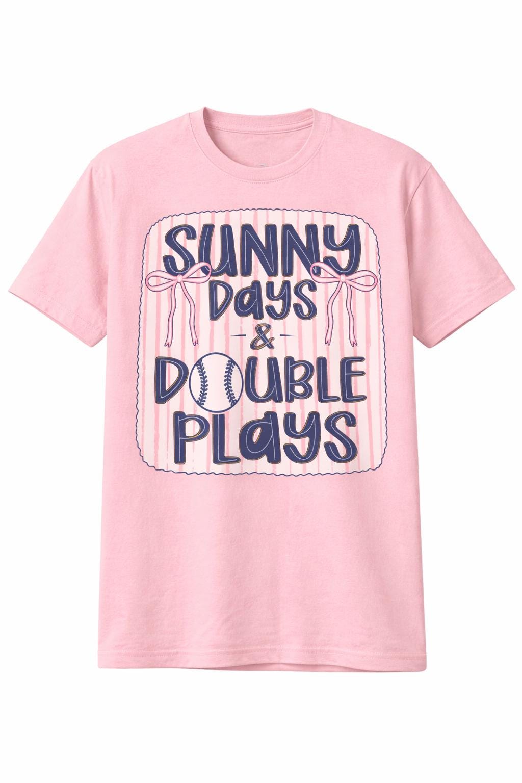 Everyday Customs Co. Sunny Days Double Plays Baseball Mom Shirt, Summer Game Day Tee - Apparel & Accessories