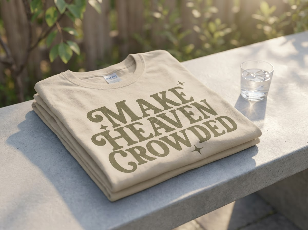 Everyday Customs Co. Make Heaven Crowded Faith Graphic Tee - Crafted In-House Cotton T-Shirt | Everyday Customs Co. - Apparel & Accessories