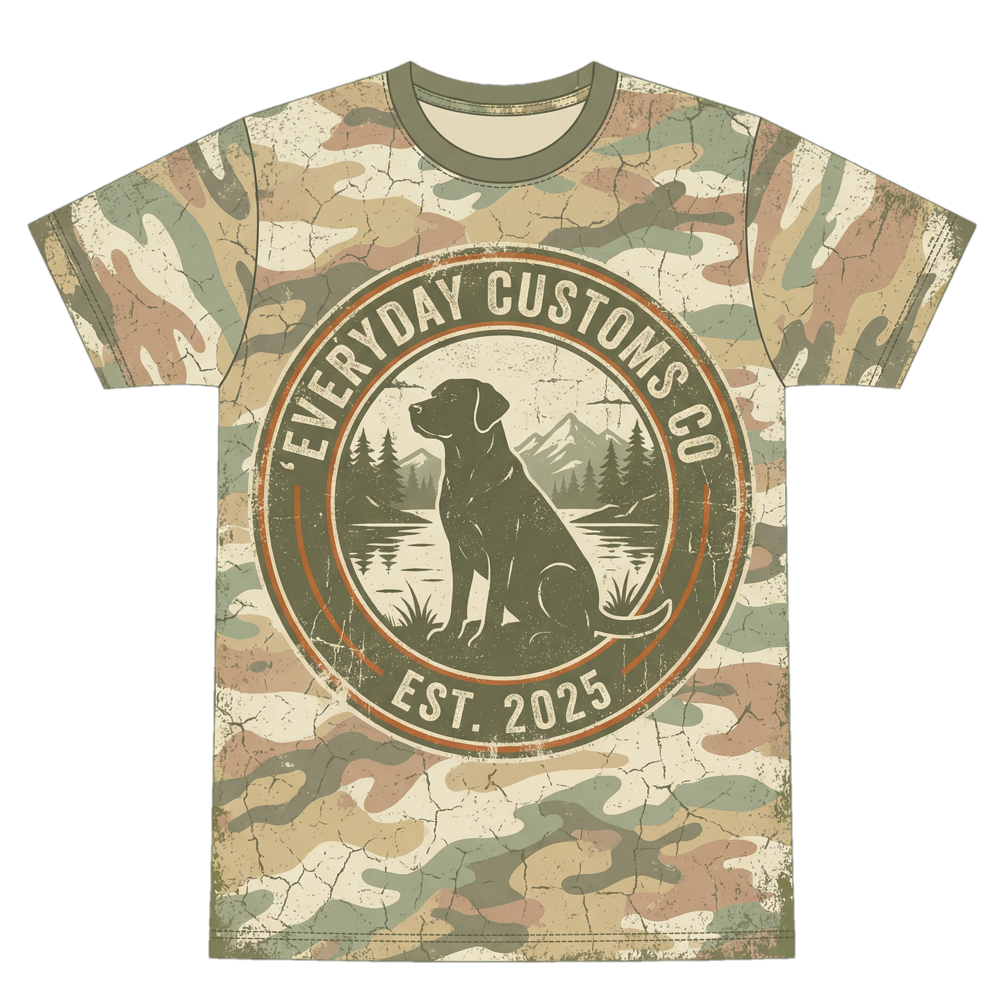 Everyday Customs Co. Vintage Camo Southern Dog Tee - Crafted for the Outdoors | Everyday Customs Co. - Apparel & Accessories T-Shirt