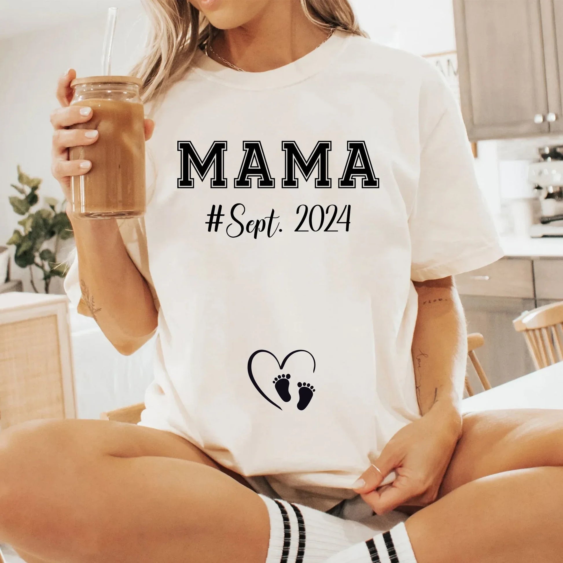 Everyday Customs Co. Custom Maternity Due Date Shirt - In-House Crafted Bella Canvas Tee | Everyday Customs Co. - T-Shirts