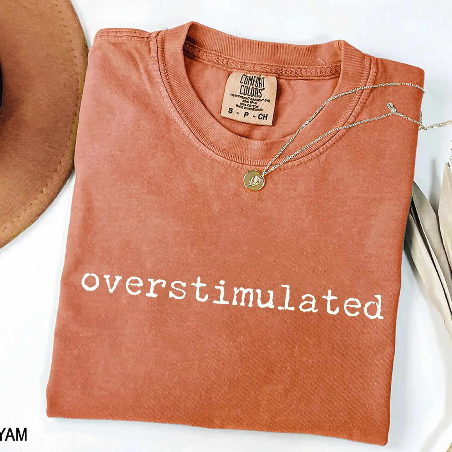 Everyday Customs Co. Overstimulated Comfort Colors T-Shirt - Minimalist Graphic Tee | Everyday Customs Co. - T-Shirts