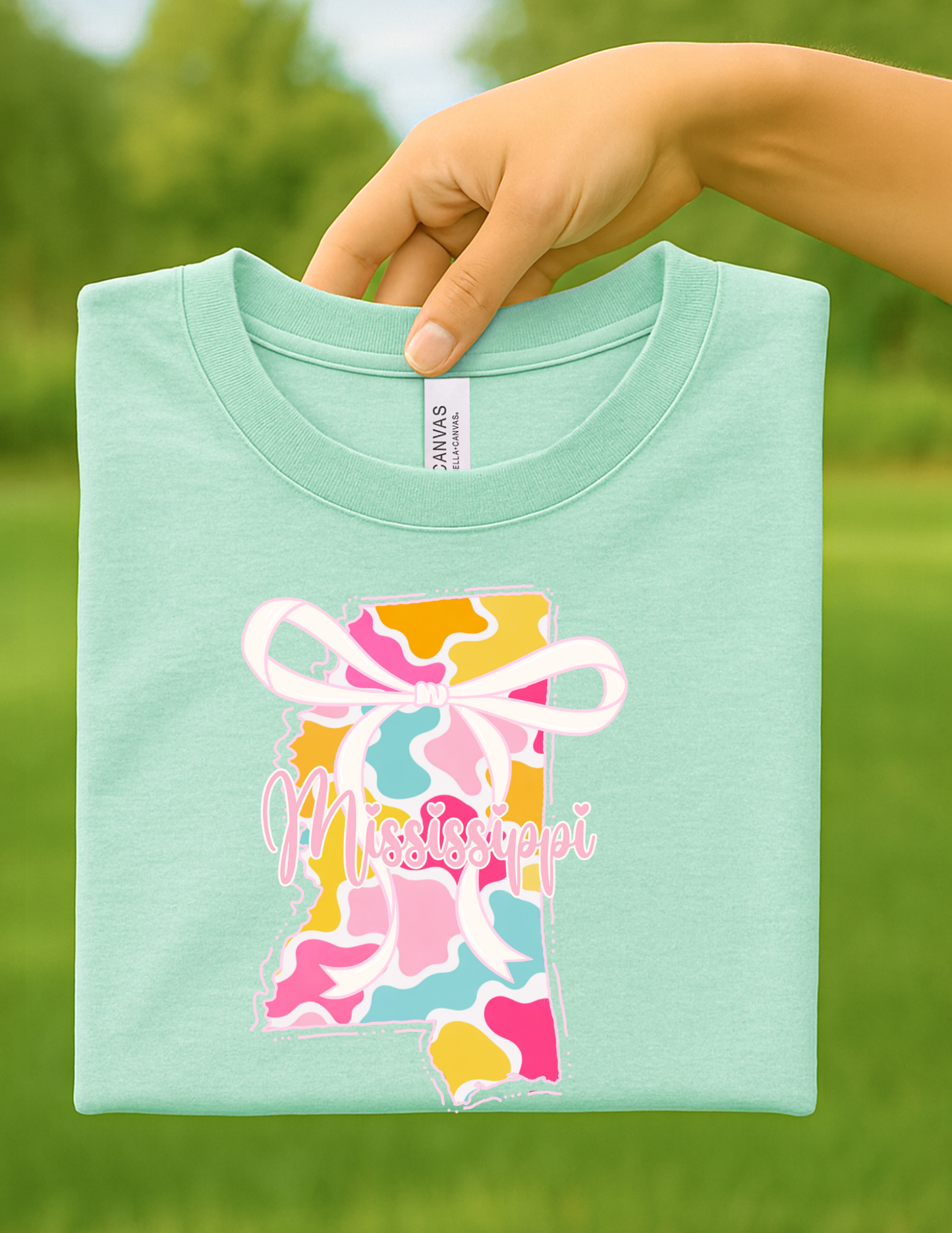 Everyday Customs Co. Mississippi Bow Graphic Tee - Southern State Pride Shirt | Everyday Customs Co. - T-Shirts