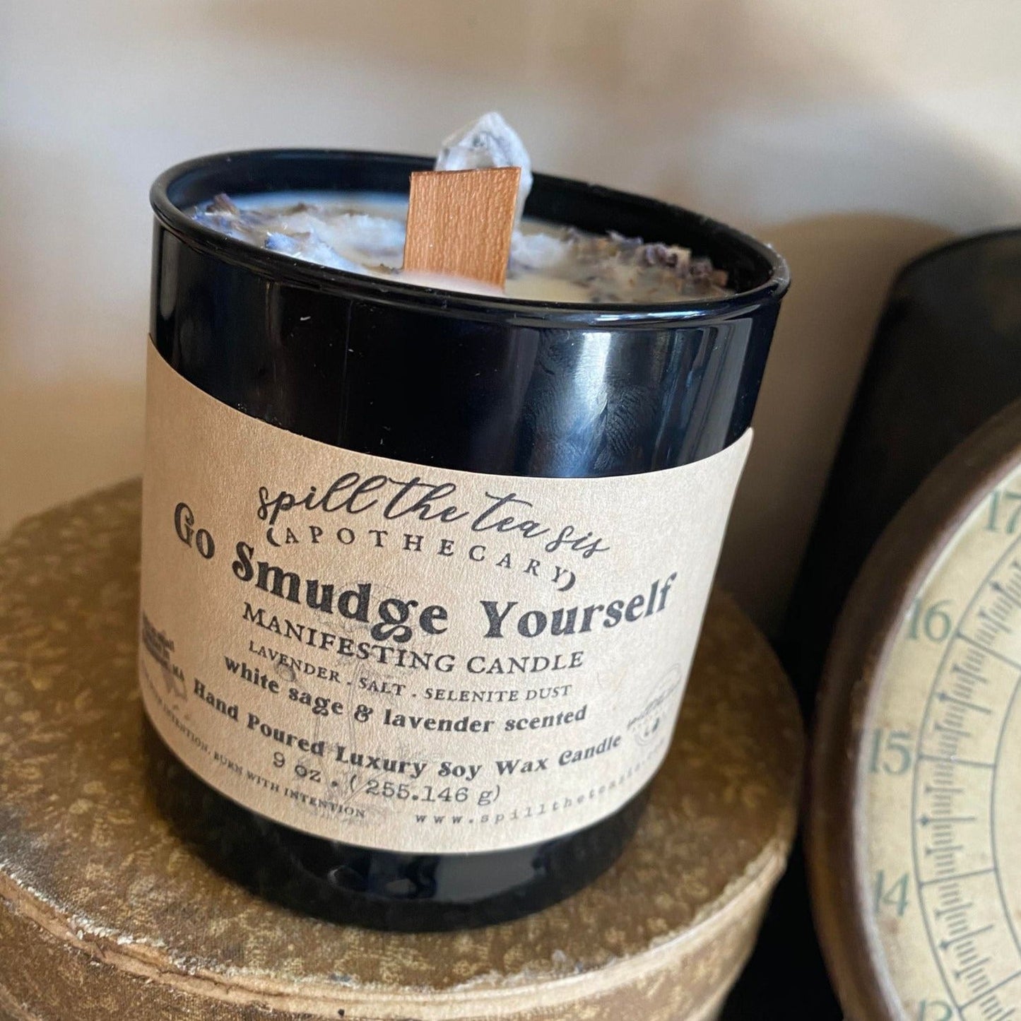 Spill The Tea Sis Apothecary Go Smudge Yourself Intention Candle | Cleansing, Clearing & Protection - Apparel & Accessories