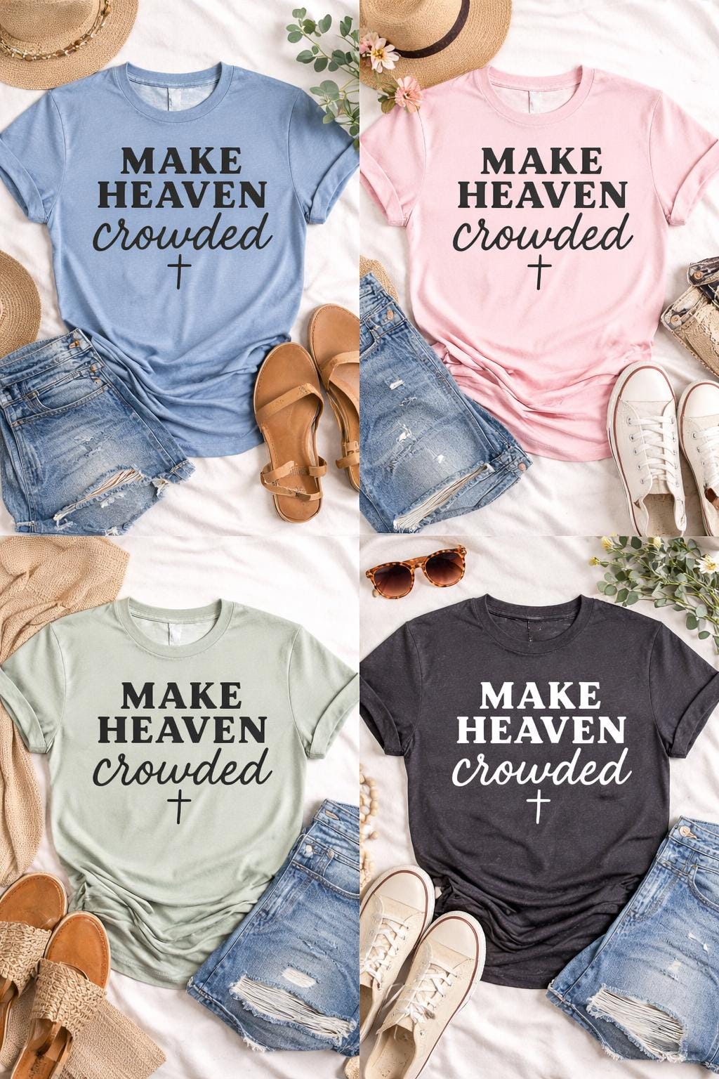 Everyday Customs Co. Make Heaven Crowded Christian T-Shirt - Soft Cotton Faith Tee | Everyday Customs Co. - T-Shirts