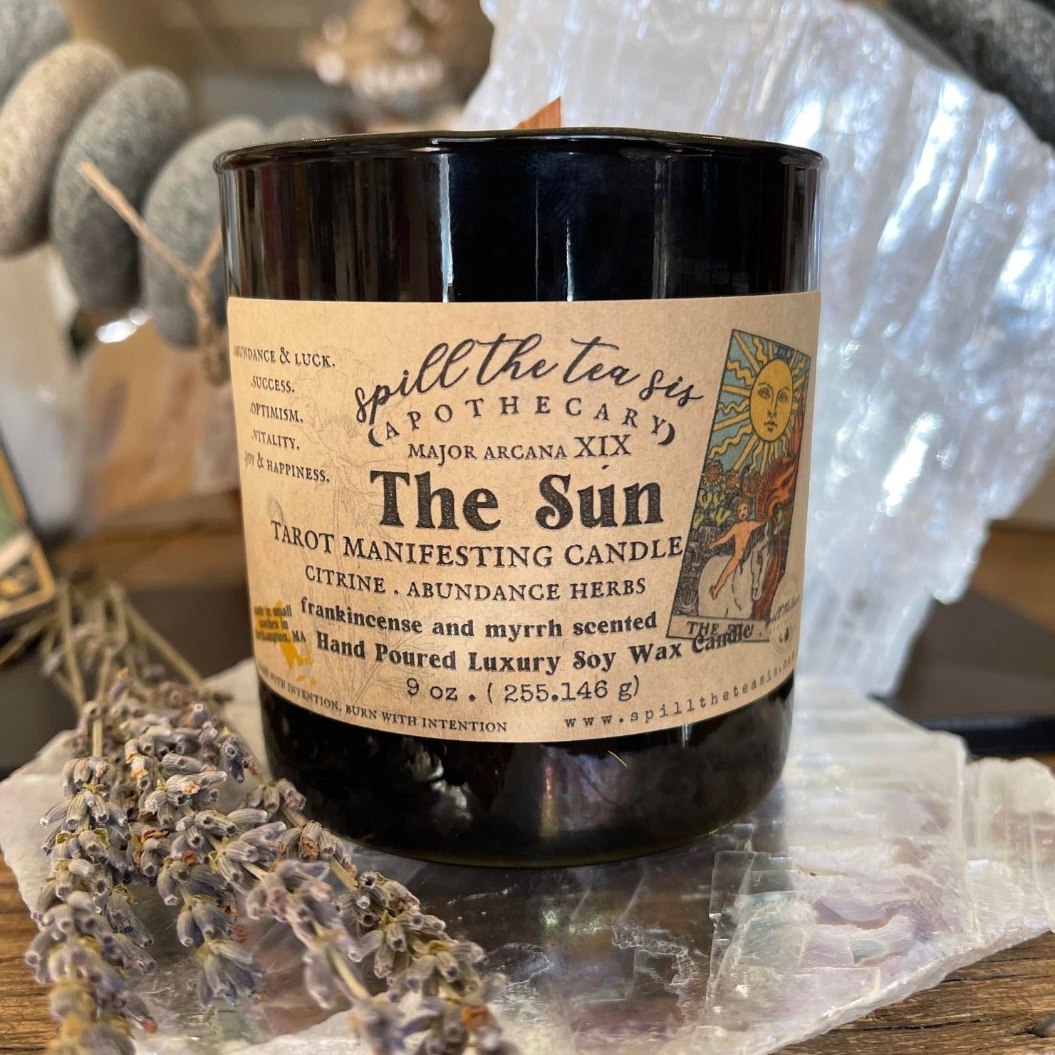 Spill The Tea Sis Apothecary The Sun Tarot Candle | Joy & Confidence Manifestation Candle - Apparel & Accessories
