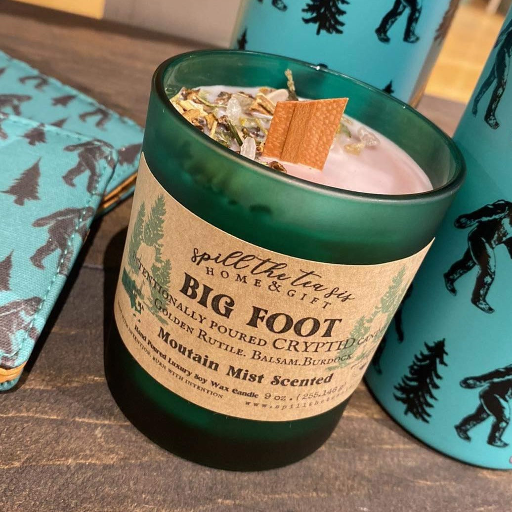 Spill The Tea Sis Apothecary Big Foot Sasquatch Intention Soy Wax Candle - 9oz - Apparel & Accessories Candle