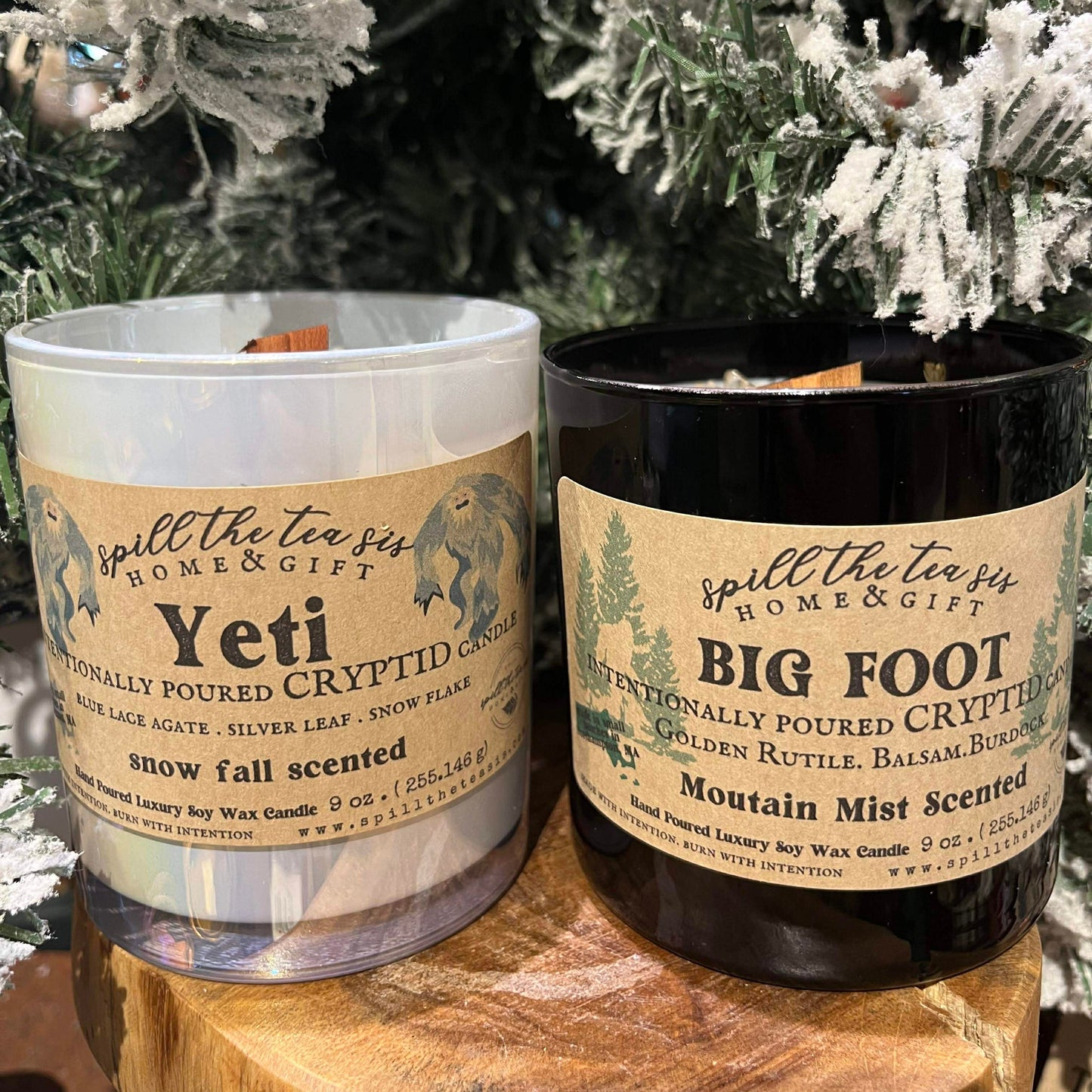 Spill The Tea Sis Apothecary Yeti and Big Foot 2 Pack Intention Soy Wax Candle - 9oz - Apparel & Accessories