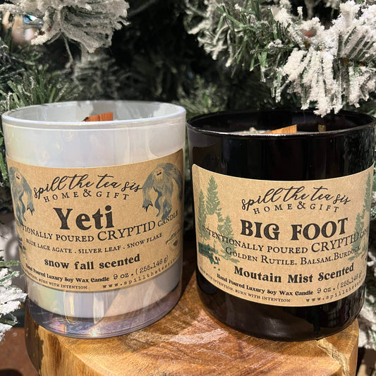 Spill The Tea Sis Apothecary Yeti and Big Foot 2 Pack Intention Soy Wax Candle - 9oz - Apparel & Accessories