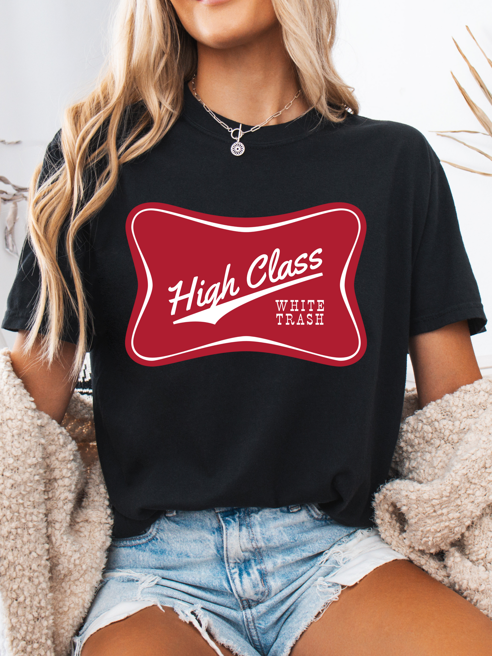Everyday Customs Co. High Class White Trash Graphic Tee - Heavyweight Ring-Spun Cotton | Everyday Customs Co. - Apparel & Accessories Graphic Tee