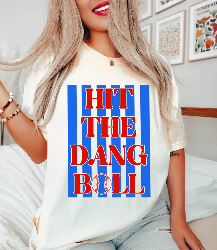 Everyday Customs Co. Hit The Dang Ball Baseball Graphic Tee - Crafted for Comfort | Everyday Customs Co. - T-Shirts
