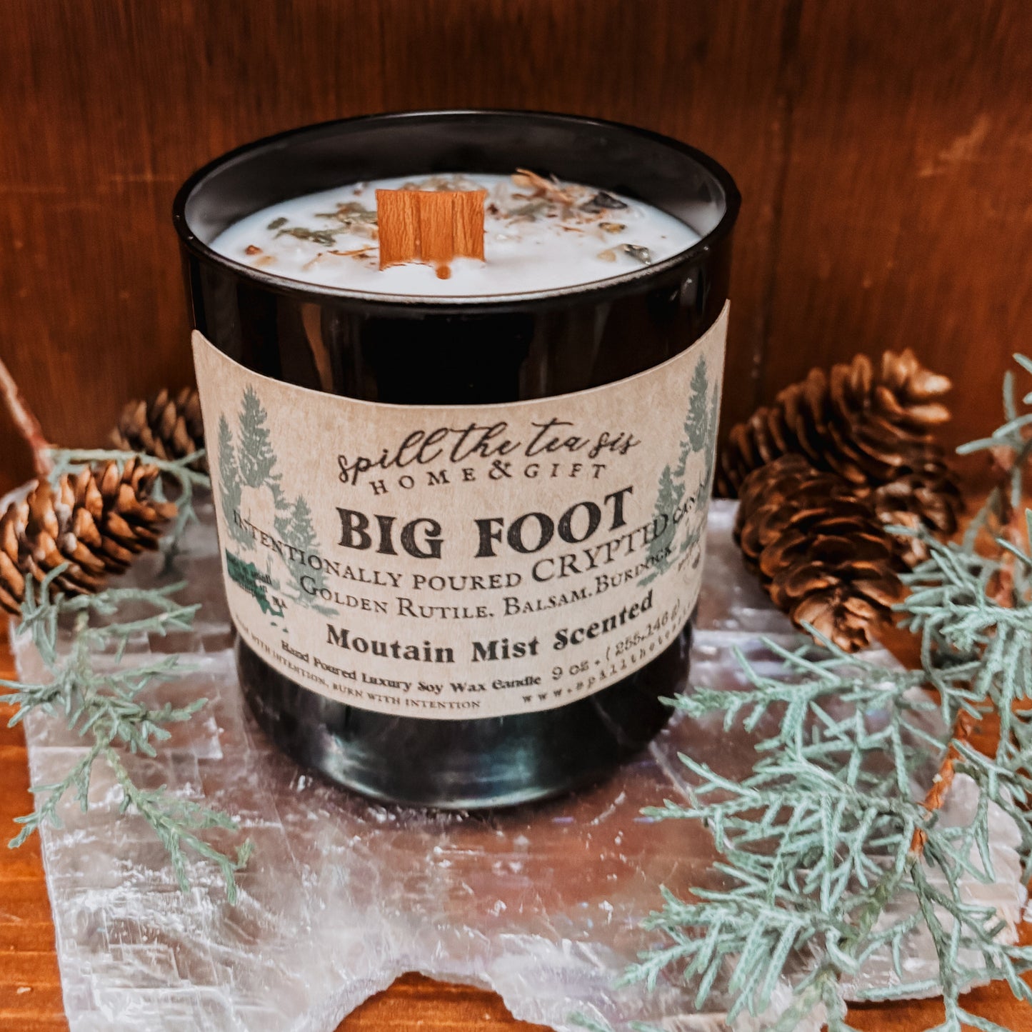 Spill The Tea Sis Apothecary Big Foot Sasquatch Intention Soy Wax Candle - 9oz - Apparel & Accessories Candle