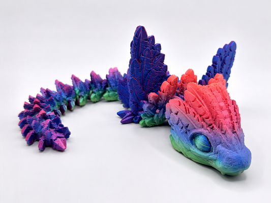 Everyday Customs Co. 3D Printed Articulated Cinderwing Dragon, Flexible Multicolor Fantasy Collectible - Animal Figures 3D Prints