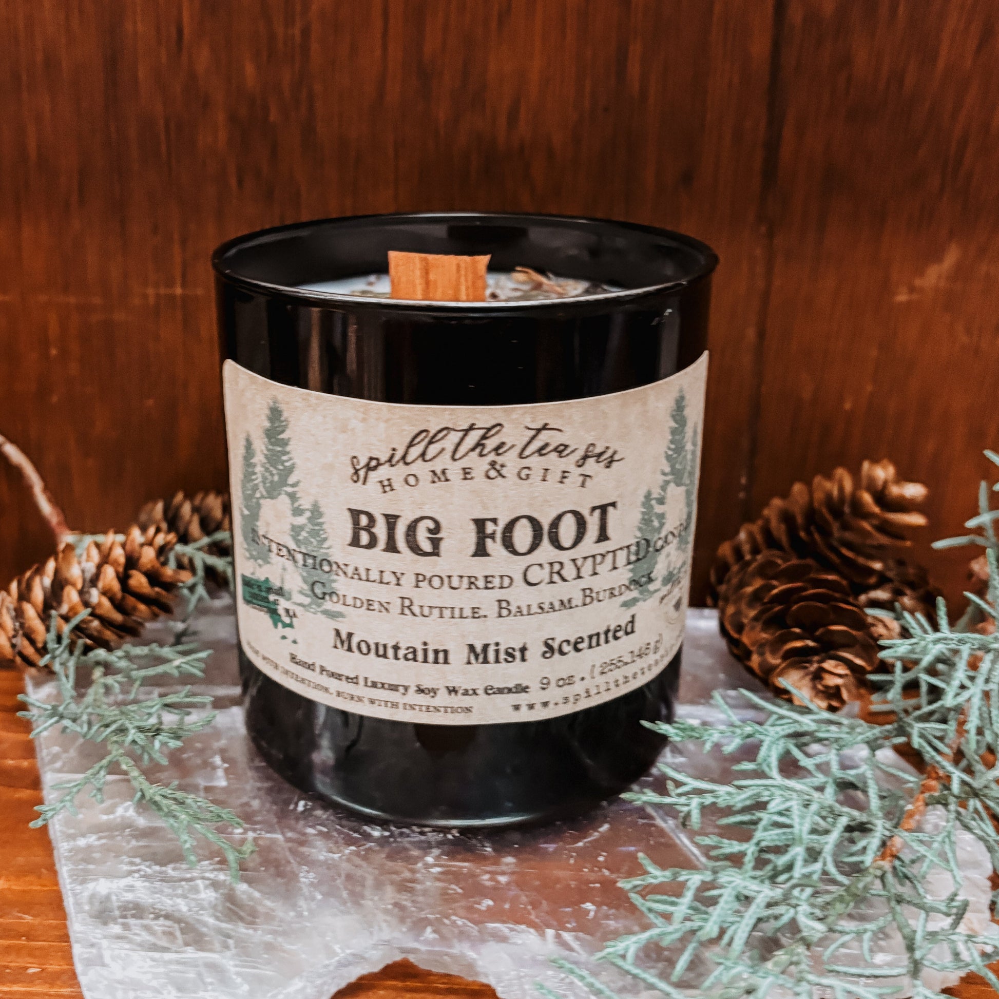 Spill The Tea Sis Apothecary Big Foot Sasquatch Intention Soy Wax Candle - 9oz - Apparel & Accessories Candle