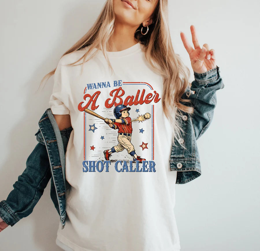 Everyday Customs Co. Wanna Be A Baller Shot Caller T Shirt - T-Shirts
