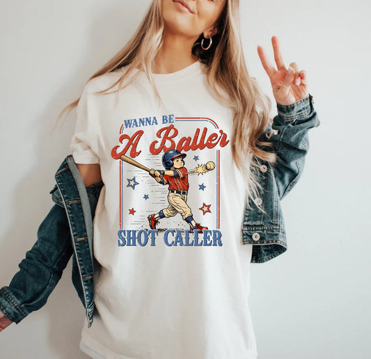 Everyday Customs Co. Wanna Be A Baller Shot Caller T Shirt - T-Shirts