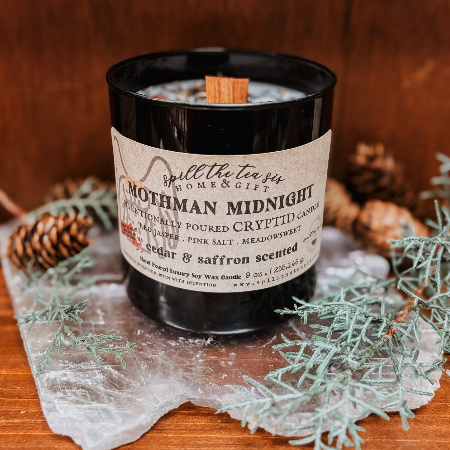 Spill The Tea Sis Apothecary Mothman Midnight Intention Soy Wax Candle - 9oz - Apparel & Accessories