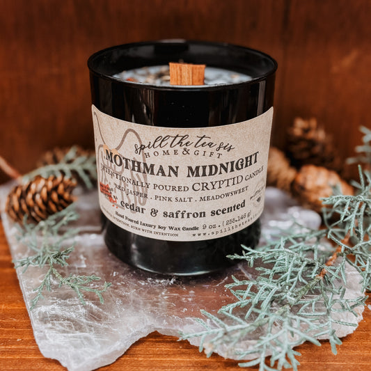 Spill The Tea Sis Apothecary Mothman Midnight Intention Soy Wax Candle - 9oz - Apparel & Accessories