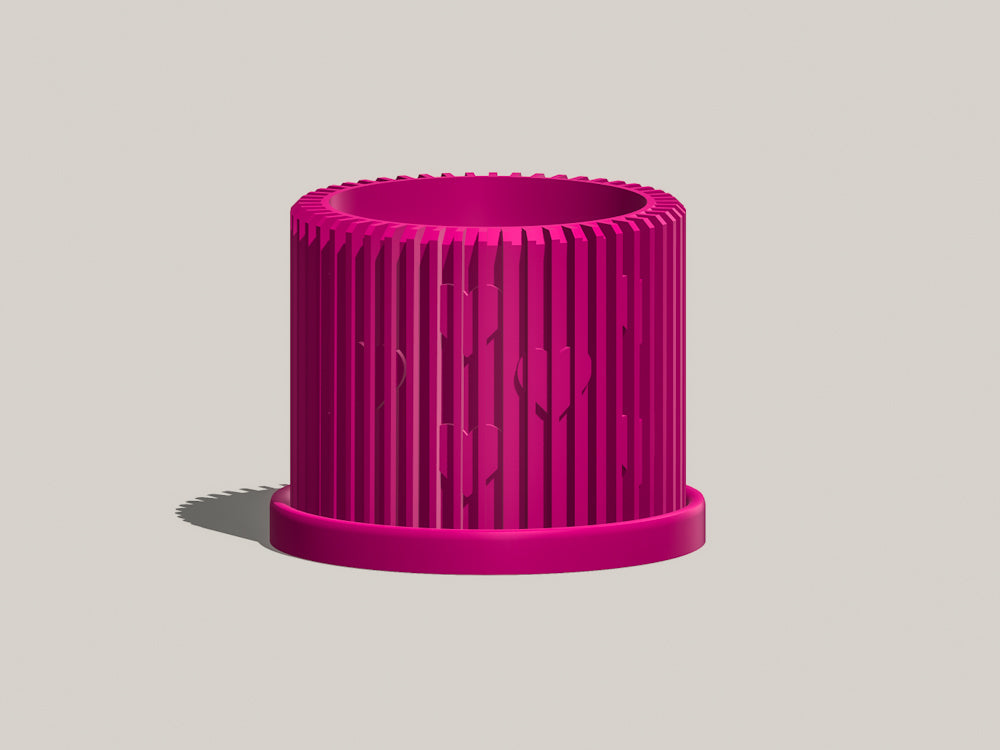 Rosebud HomeGoods Modern Heart Planter with Saucer – Ribbed 3D Printed Home Decor - Apparel & Accessories Planter
