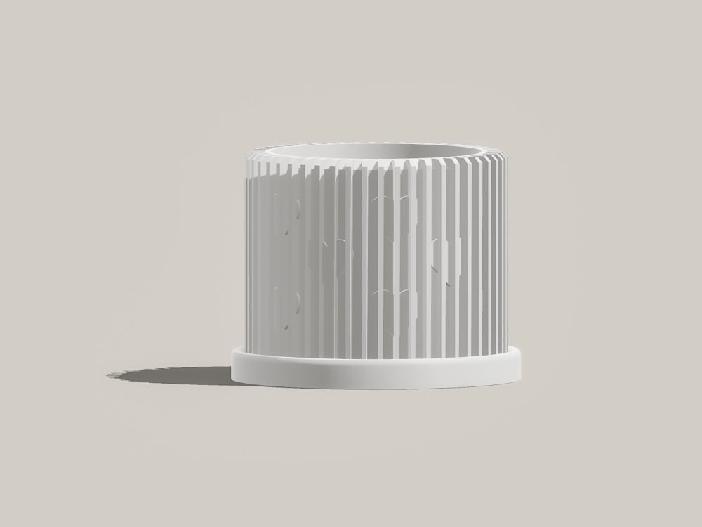 Rosebud HomeGoods Modern Heart Planter with Saucer – Ribbed 3D Printed Home Decor - Apparel & Accessories Planter