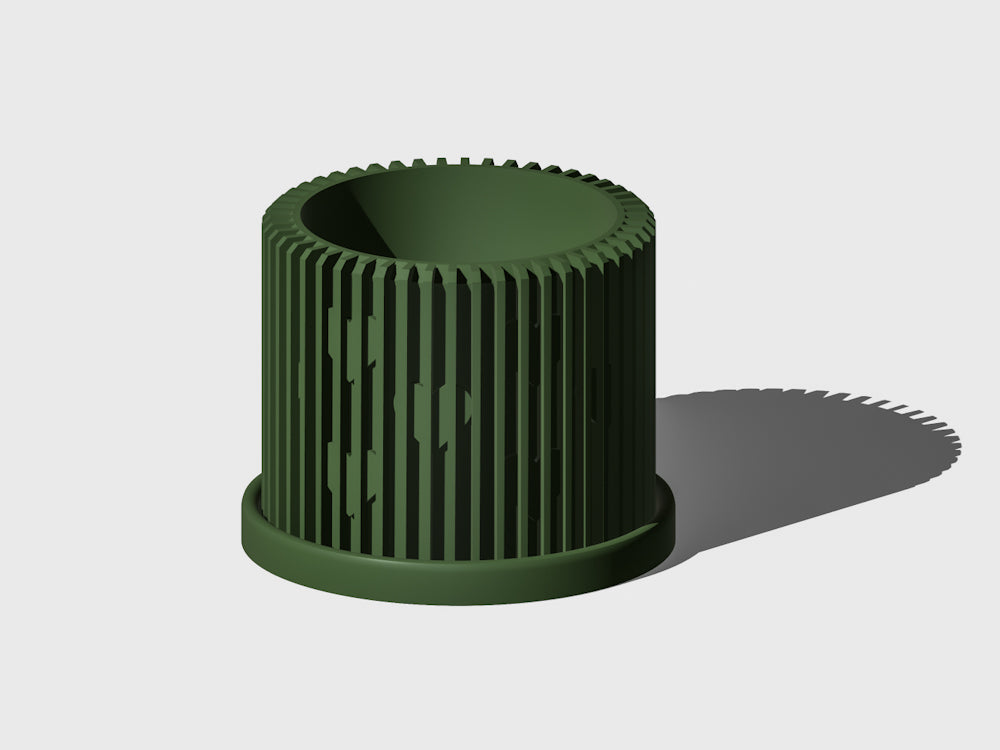 Rosebud HomeGoods Modern Heart Planter with Saucer – Ribbed 3D Printed Home Decor - Apparel & Accessories Planter