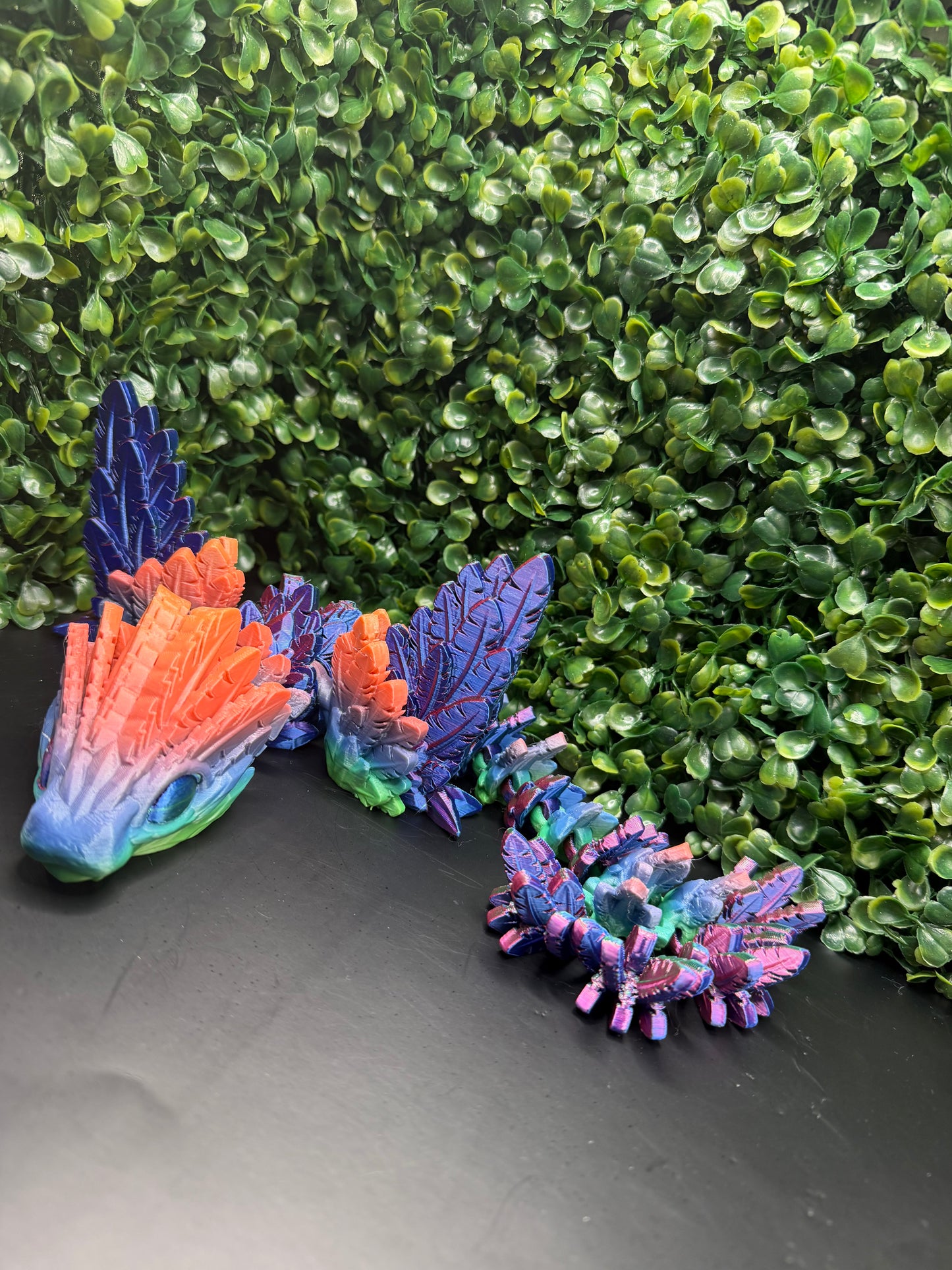 Everyday Customs Co. 3D Printed Articulated Cinderwing Dragon, Flexible Multicolor Fantasy Collectible - Animal Figures 3D Prints