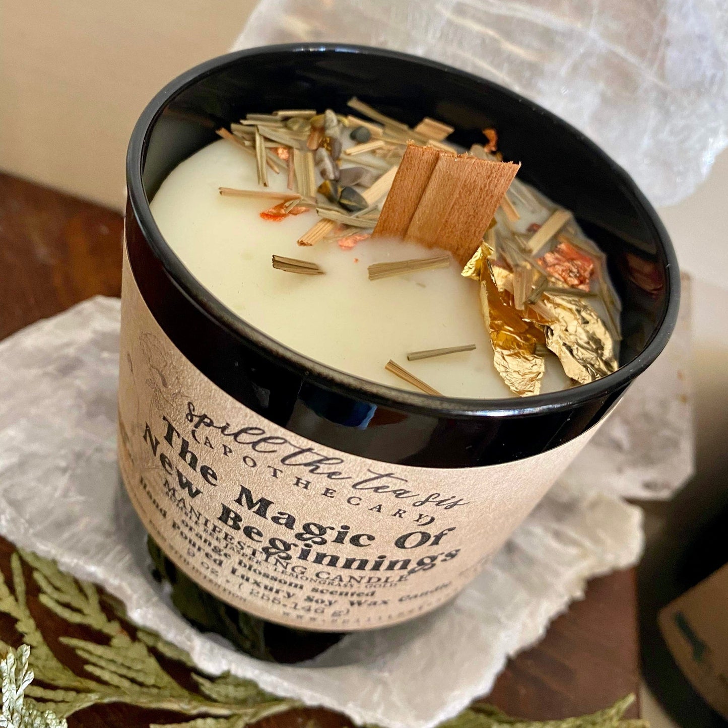 Spill The Tea Sis Apothecary Magic of New Beginnings Intention Candle | Road Opener & Manifestation Soy Wax Candle - Apparel & Accessories