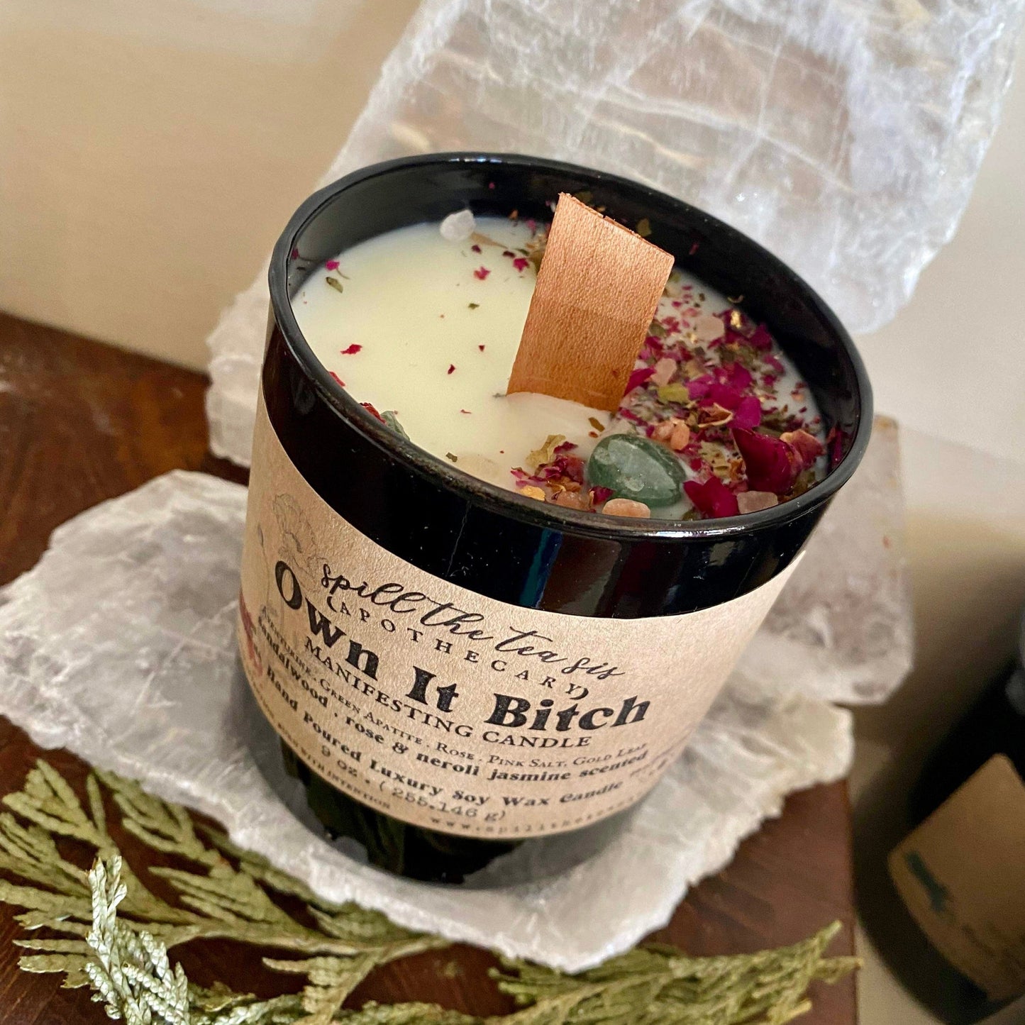 Spill The Tea Sis Apothecary Own It Bitch Empowerment Candle | Confidence & Manifestation Soy Wax Candle - Apparel & Accessories