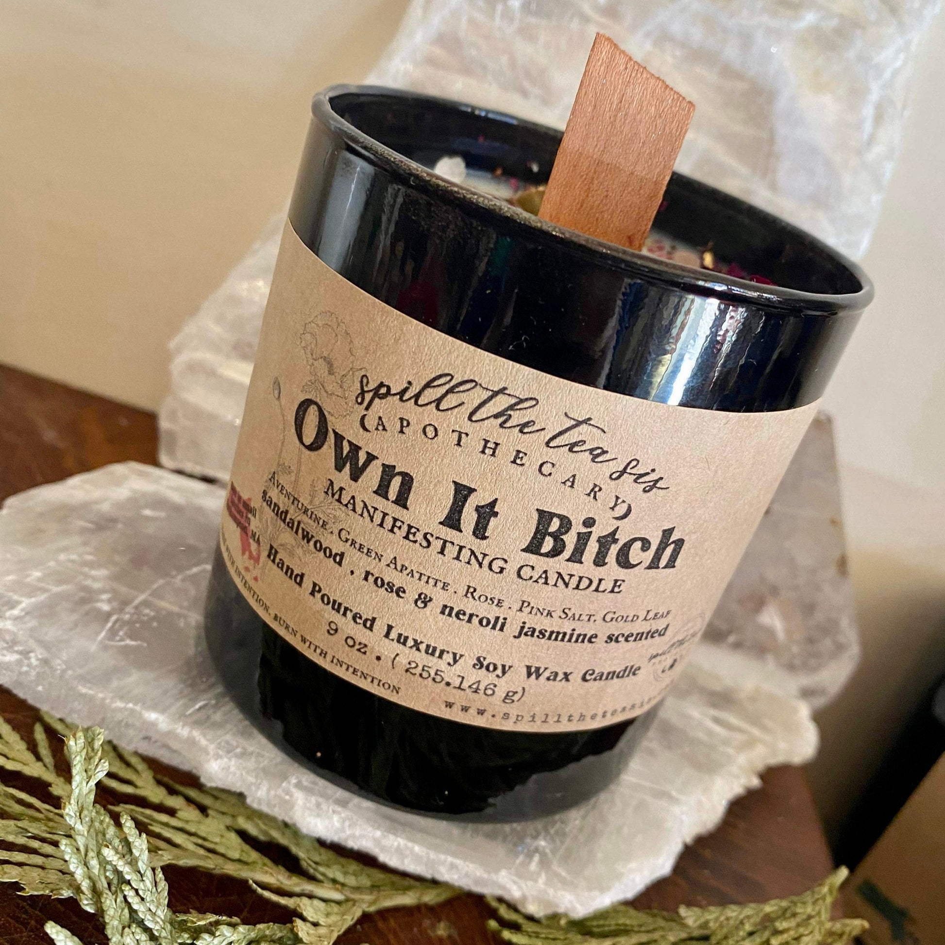 Spill The Tea Sis Apothecary Own It Bitch Empowerment Candle | Confidence & Manifestation Soy Wax Candle - Apparel & Accessories