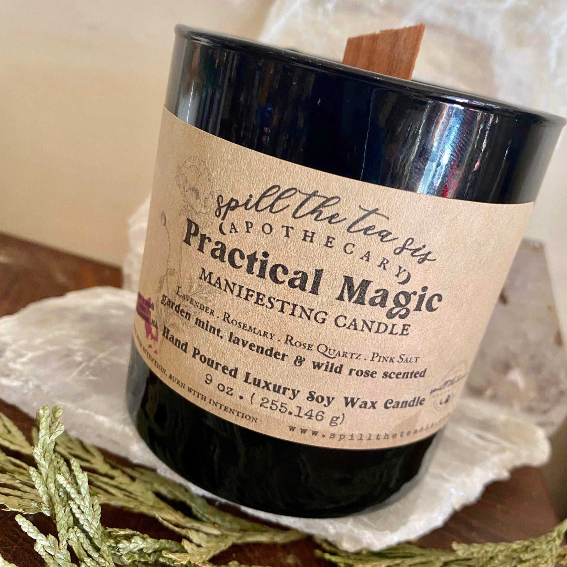 Spill The Tea Sis Apothecary Practical Magic Intention Candle | Blessings, Luck & Sisterhood Soy Wax Candle - Apparel & Accessories