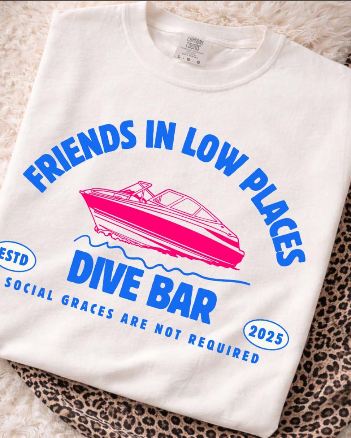 Friends in Low Places Dive Bar Boat Tee - Comfort Colors Graphic Tee | Everyday Customs Co.