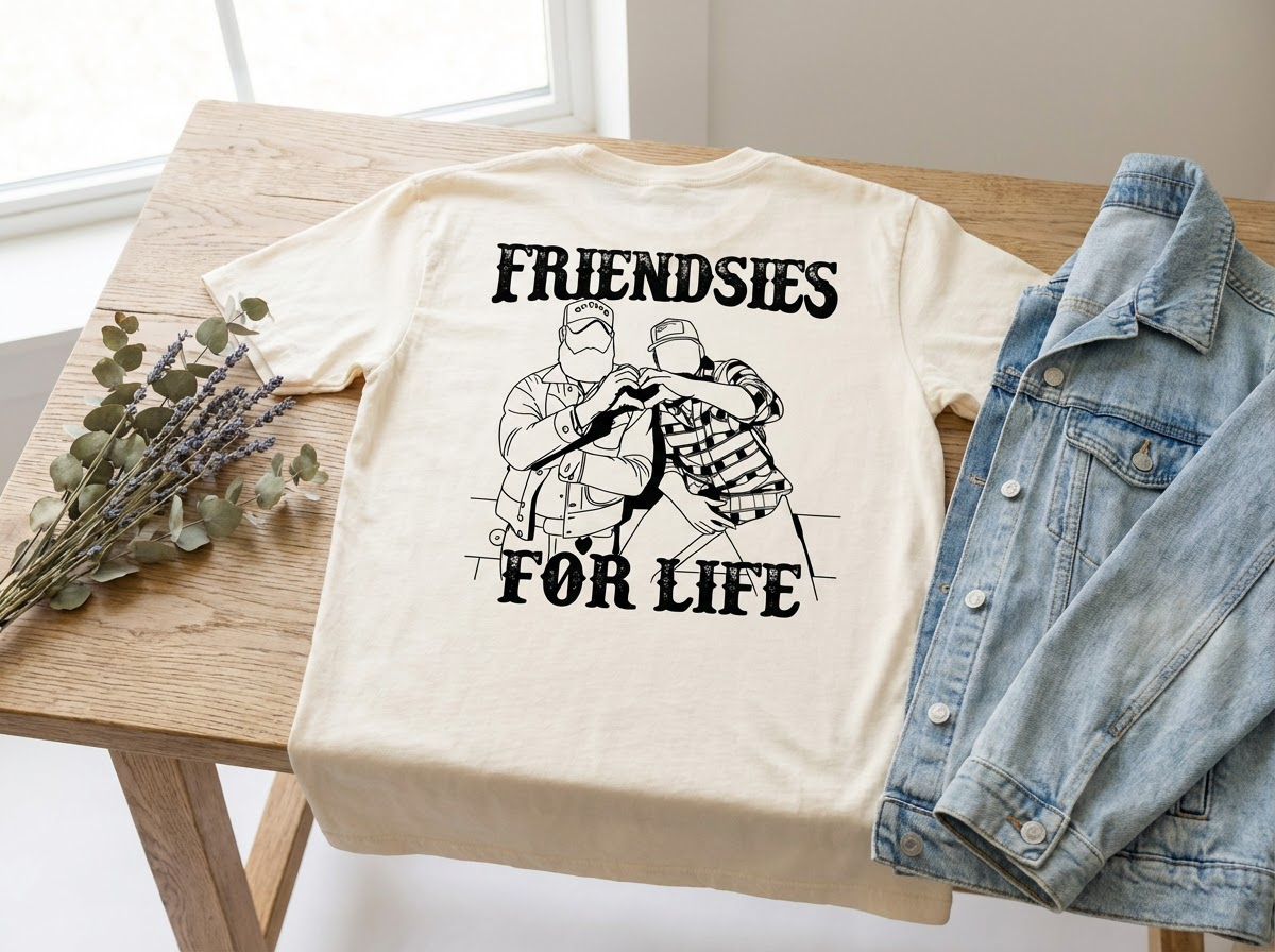 Everyday Customs Co. Friendsies For Life Graphic Tee - In-House Crafted | Everyday Customs Co. - Apparel & Accessories