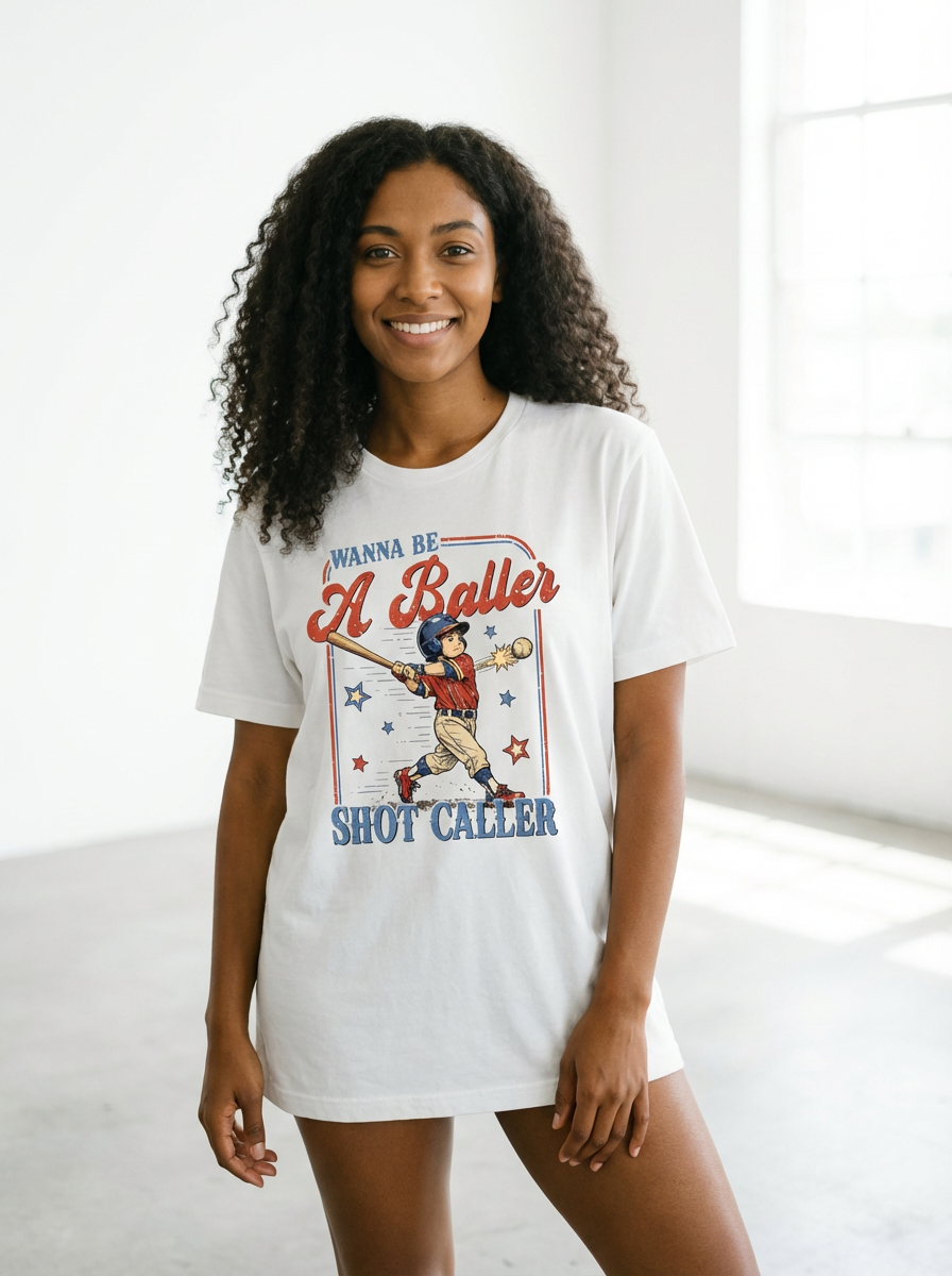 Everyday Customs Co. Wanna Be A Baller Shot Caller T Shirt - T-Shirts