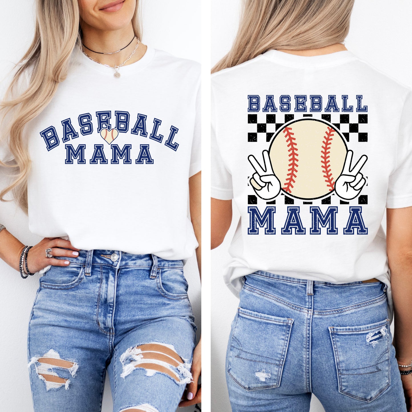 Everyday Customs Co. Custom Baseball Mama Tee - Personalized Sleeve Names | Everyday Customs Co. - T-Shirts