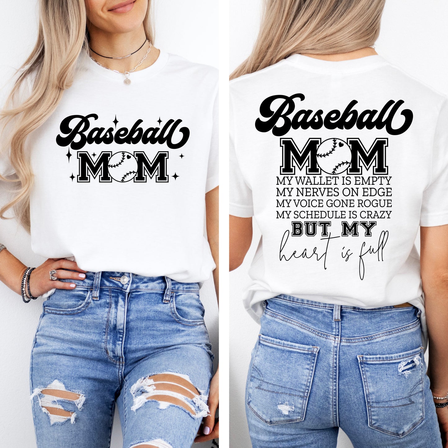 Everyday Customs Co. Baseball Mom Graphic Tee - Handcrafted Bella Canvas Soft Shirt | Everyday Customs Co. - T-Shirts