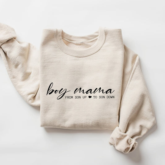 EnjoyMyDesign LLC Boy Mama Crewneck Sweatshirt - Crafted with Purpose | Everyday Customs Co. - Sweatshirts