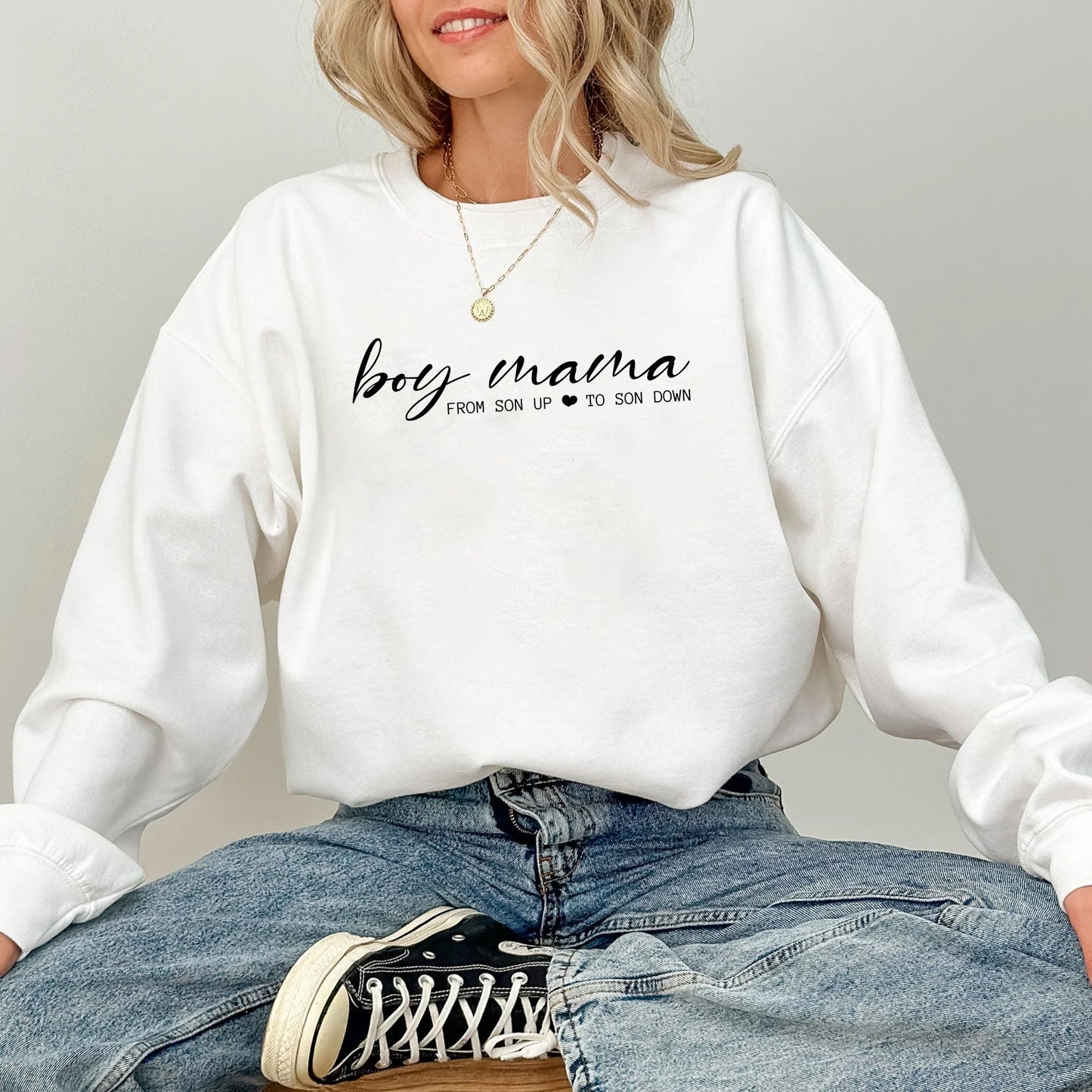 EnjoyMyDesign LLC Boy Mama Crewneck Sweatshirt - Crafted with Purpose | Everyday Customs Co. - Sweatshirts