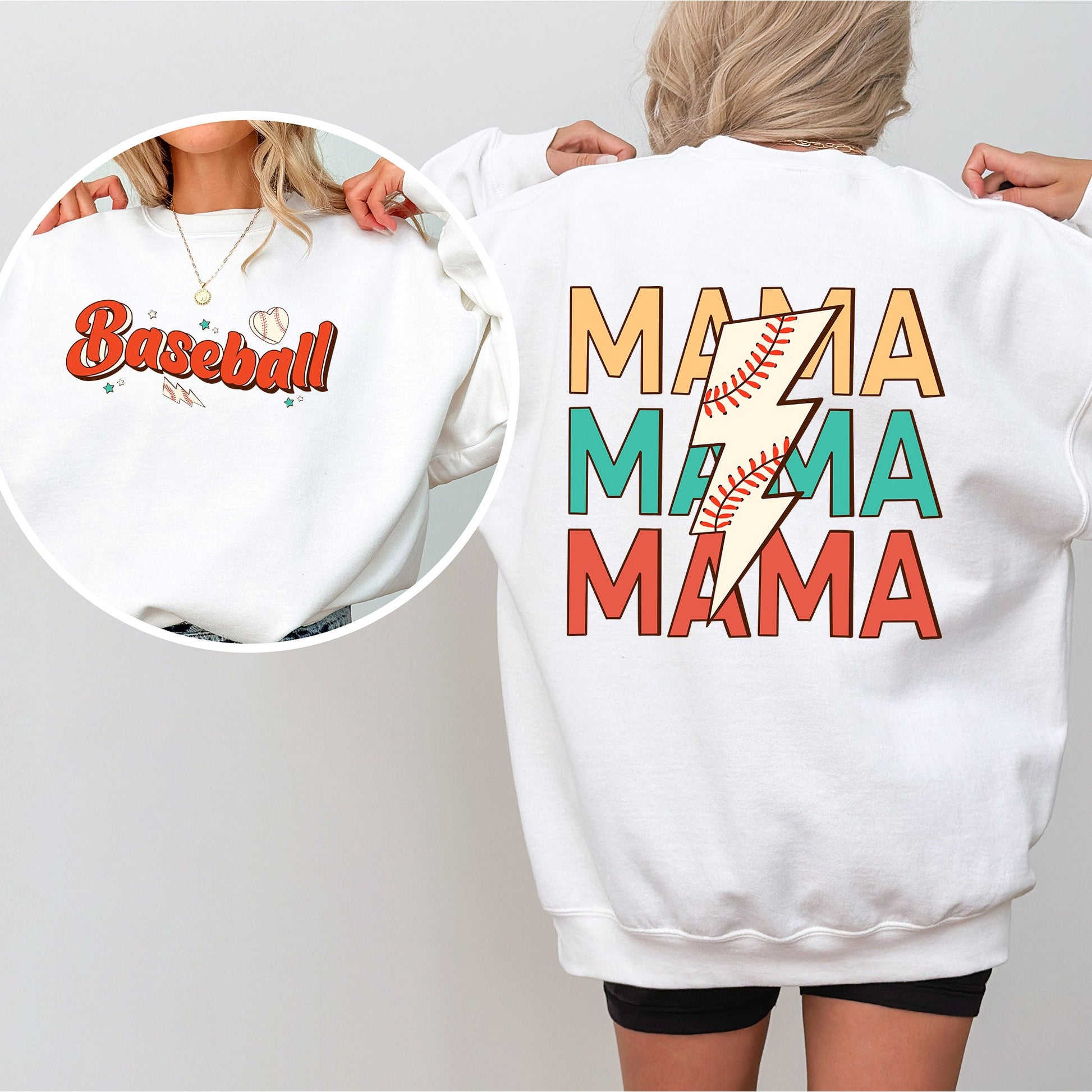 Everyday Customs Co. Baseball Mama Sweatshirt - Soft Gameday Graphic Pullover | Everyday Customs Co. - Sweatshirts