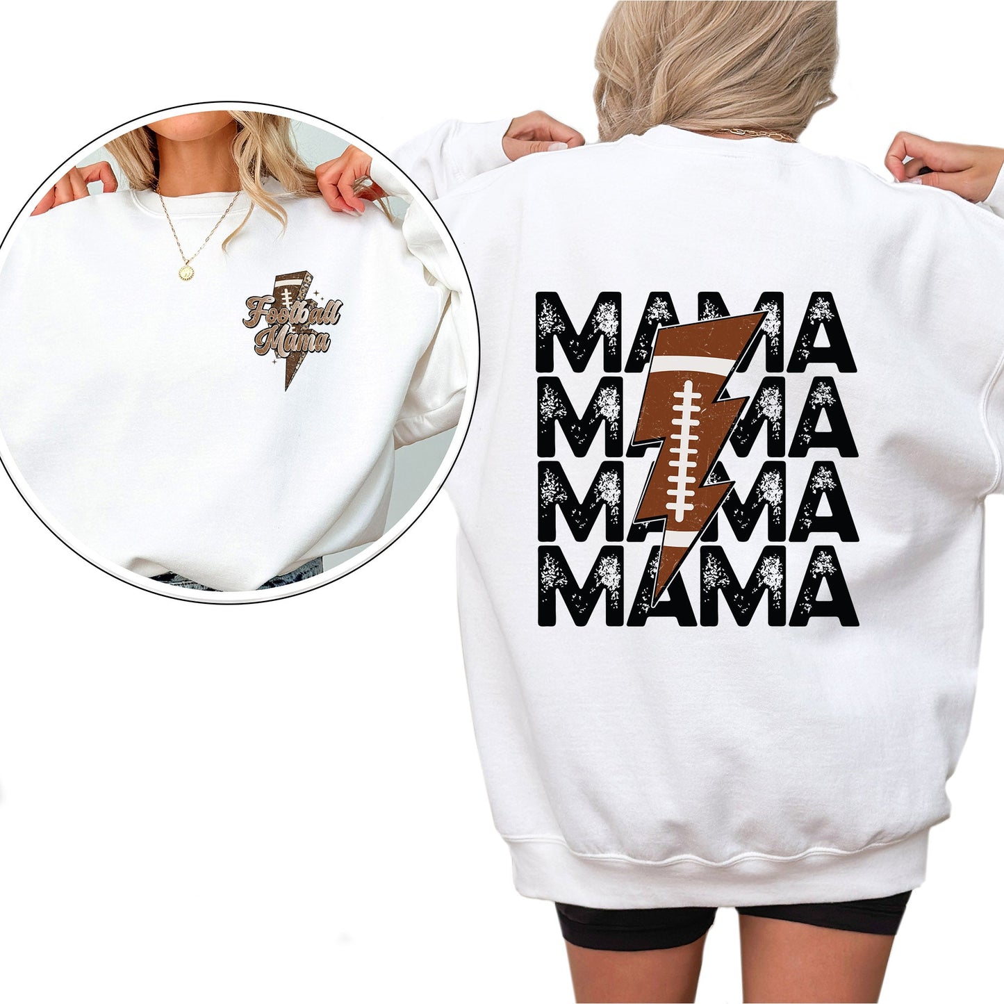 Everyday Customs Co. Football Mama Sweatshirt - Soft Graphic Gameday Pullover | Everyday Customs Co. - Sweatshirts