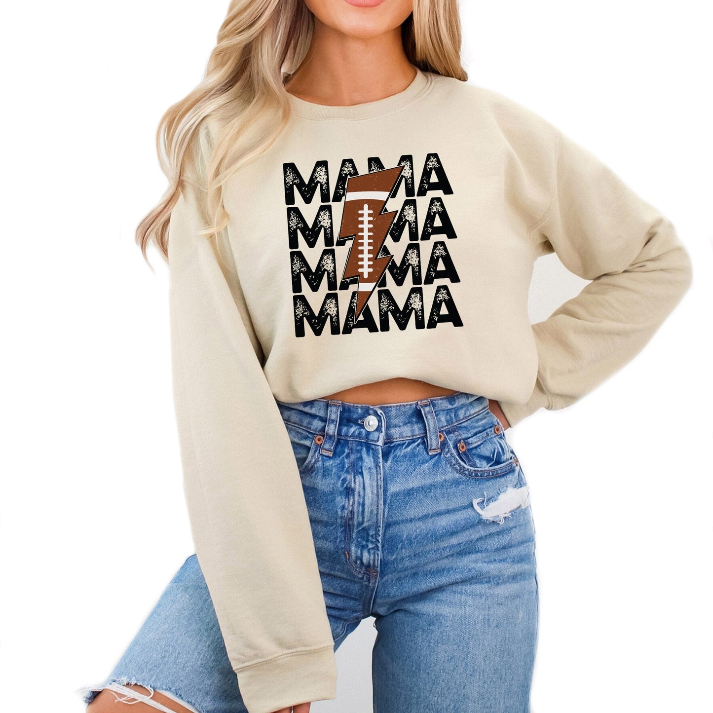 Everyday Customs Co. Football Mama Sweatshirt - Soft Gameday Apparel | Everyday Customs Co. - Sweatshirts