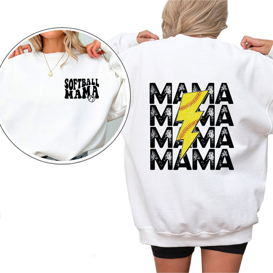 Everyday Customs Co. Softball Mama Sweatshirt - Game Day Comfort Crewneck | Everyday Customs Co. - Sweatshirts