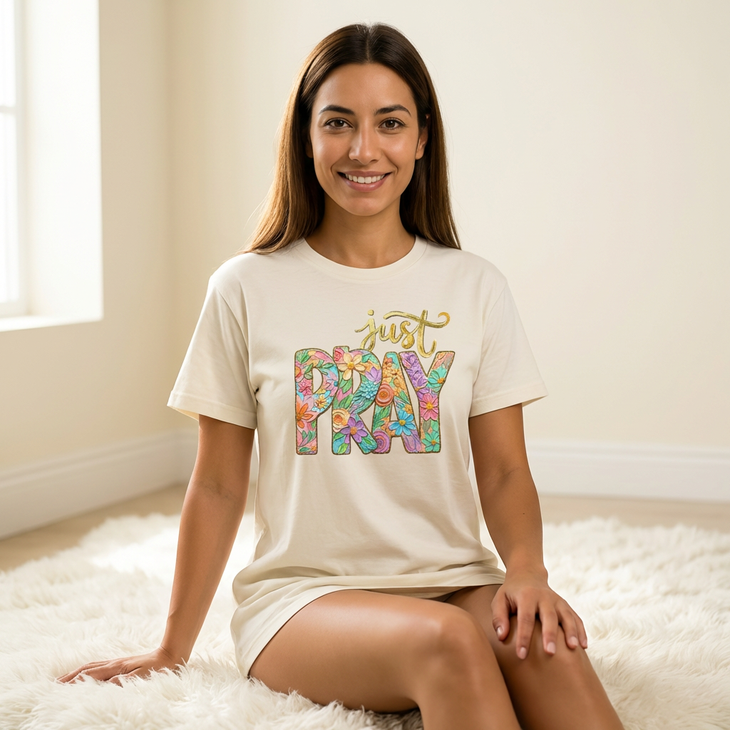 Everyday Customs Co. Just Pray Inspirational Prayer Tee - T-Shirts