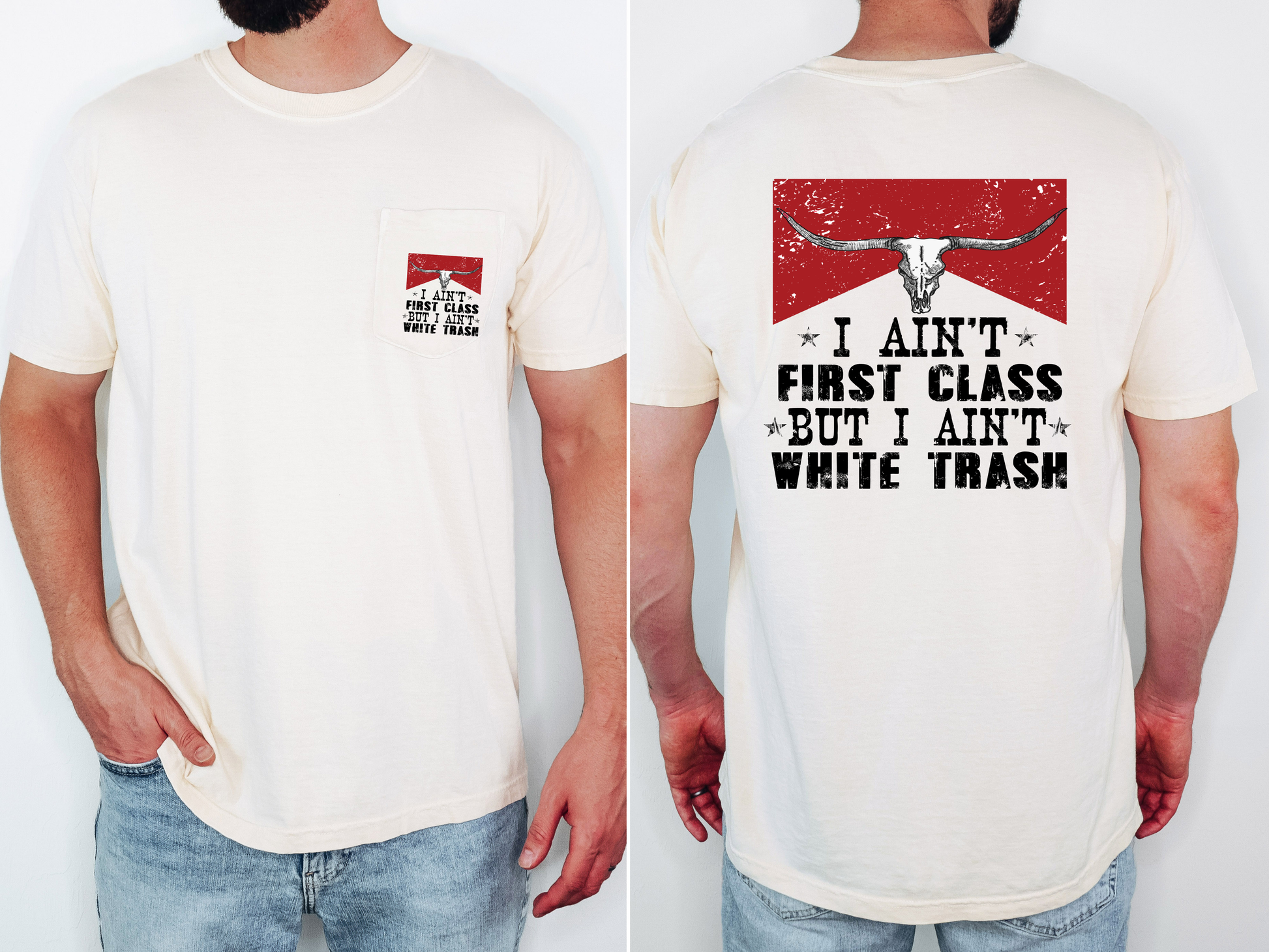 Everyday Customs Co. I aint first class tee - T-Shirts