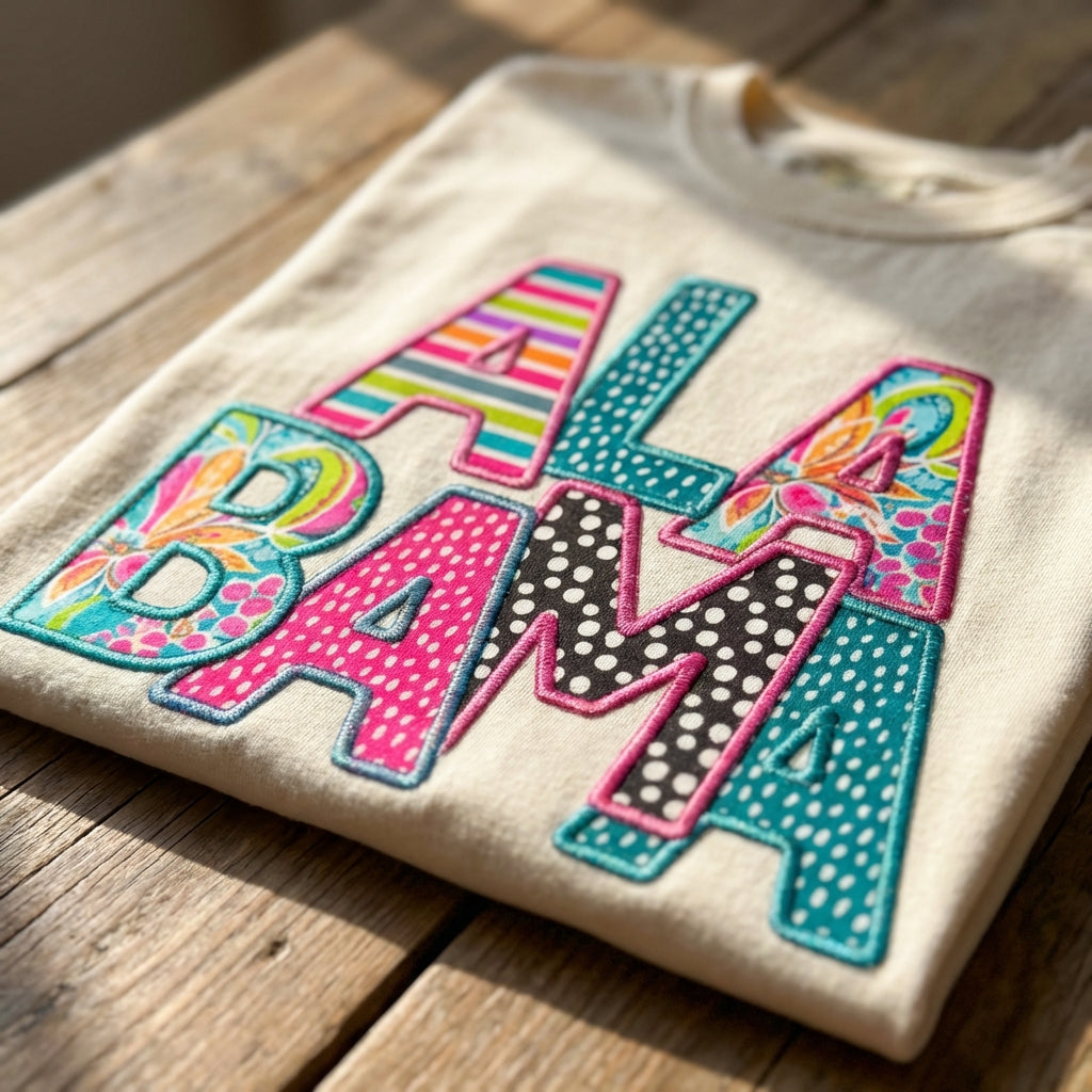 Everyday Customs Co. Alabama Faux Monogram T-Shirt - Crafted In-House Comfort Colors 1717 | Everyday Customs Co. - T-Shirts