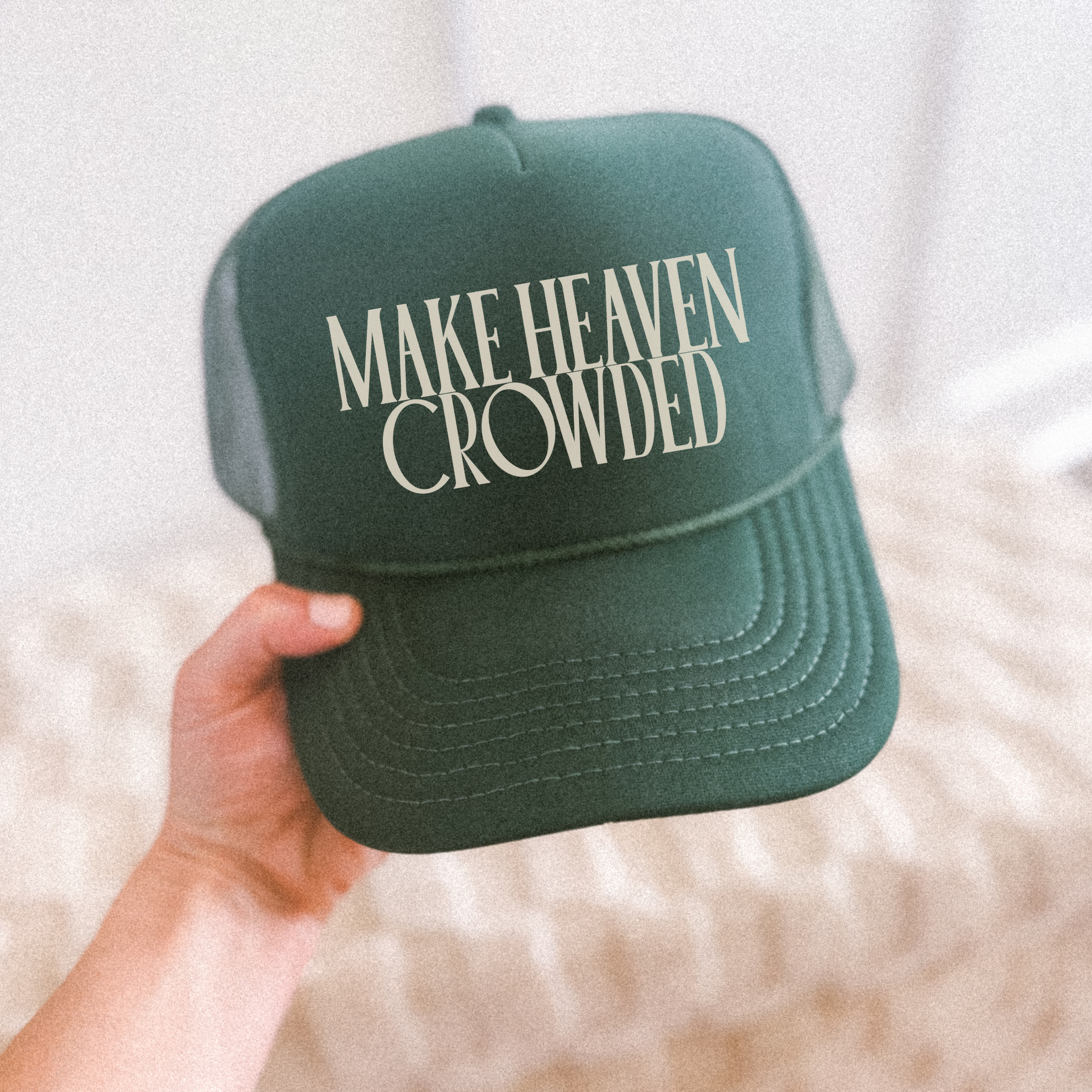 Hey Jude Graphic Tees Make Heaven Crowded Trucker Hat | Christian Faith Cap - Apparel & Accessories
