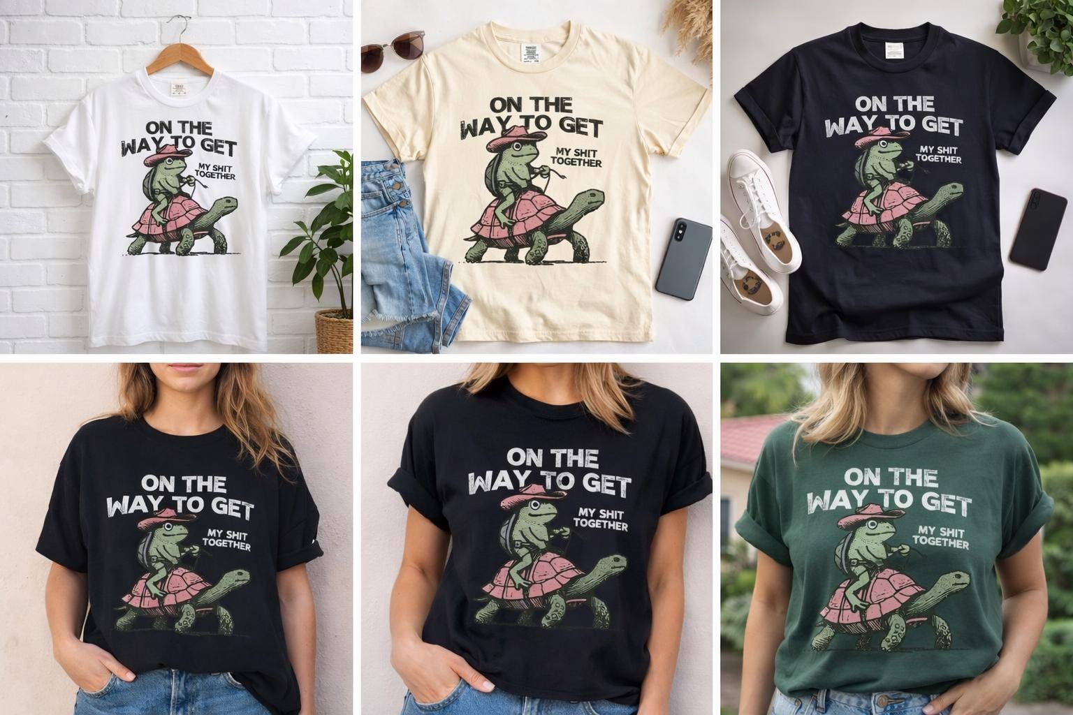 Everyday Customs Co. Slow Progress Turtle Graphic Tee - Soft Garment-Dyed Cotton | Everyday Customs Co. - T-Shirts