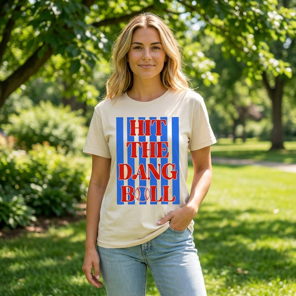 Everyday Customs Co. Hit The Dang Ball Baseball Graphic Tee - Crafted for Comfort | Everyday Customs Co. - T-Shirts