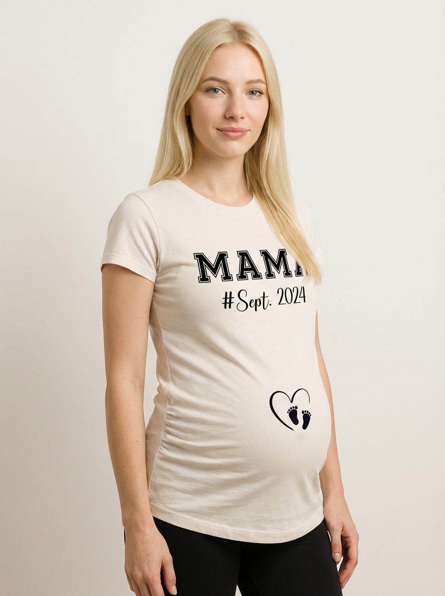 Everyday Customs Co. Custom Maternity Due Date Shirt - In-House Crafted Bella Canvas Tee | Everyday Customs Co. - T-Shirts